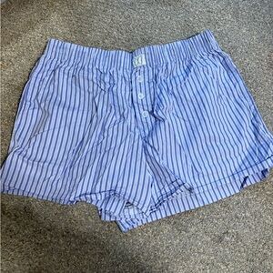 Happily Grey Blue Striped Shorts